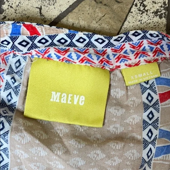 MAEVE ANTHROPOLOGIE Button Multicolored Blouse XS - Picture 4 of 9
